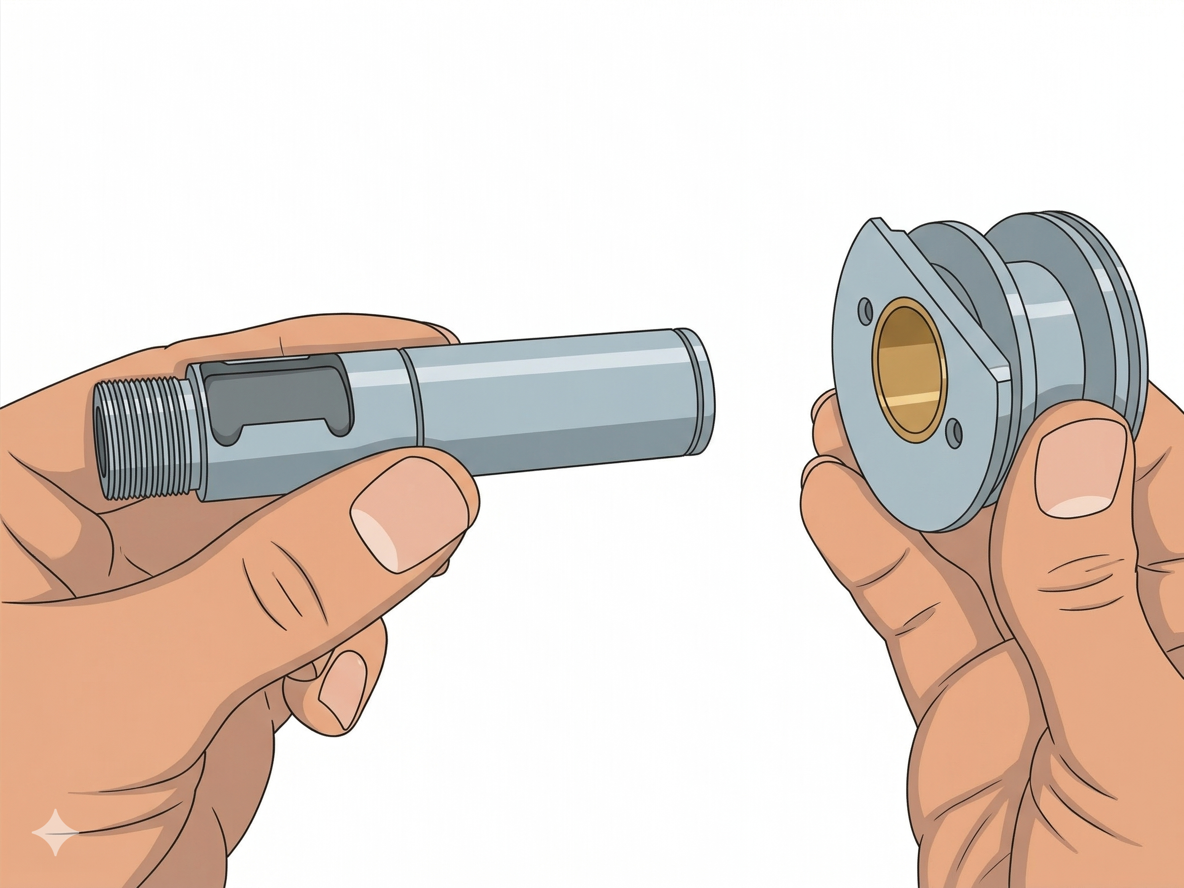 Step 2: Remove spiral ring and slide shaft out