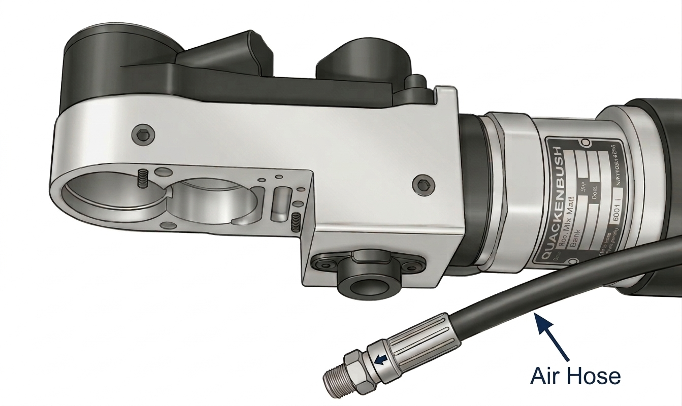 Tool with disconnected hose